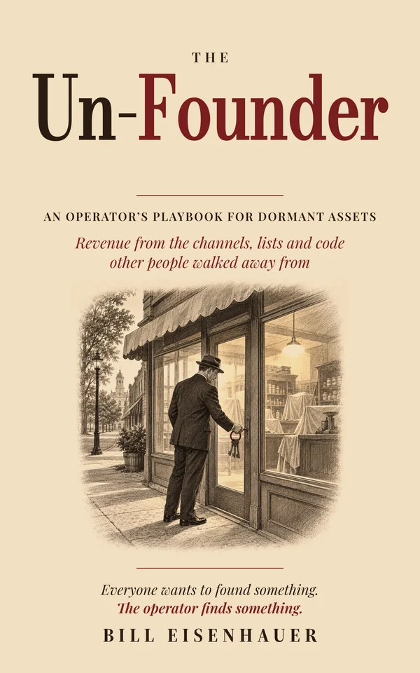 The Un-Founder cover: an operator lets himself back into a shuttered storefront with a ring of keys